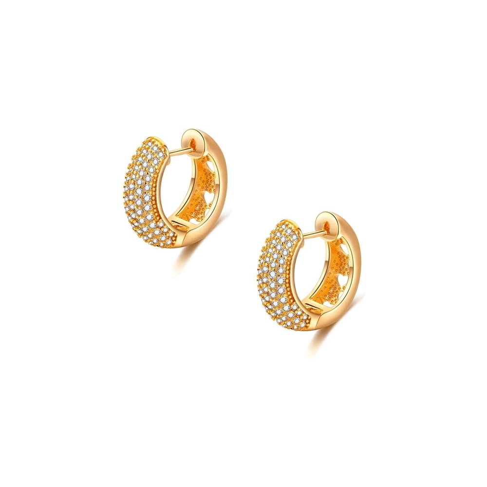 Gold Hoop Cubic Zirconia Earrings
